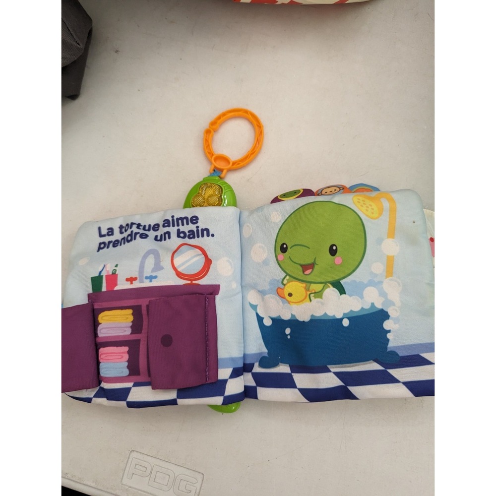 VTech Peek‎ And Play Baby Book Elephant Animal Ring Toy Toddler EUC - Picture 3 of 3